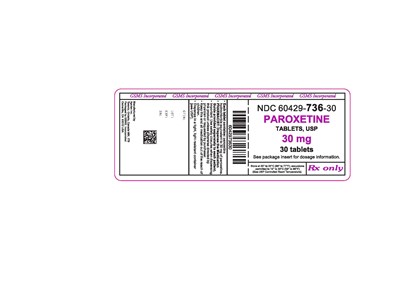 60429-736-30LB - PAROXETINE HCl 30 MG TABS.jpg 60429 736 30LB PAROXETINE HCl 30 MG TABS
